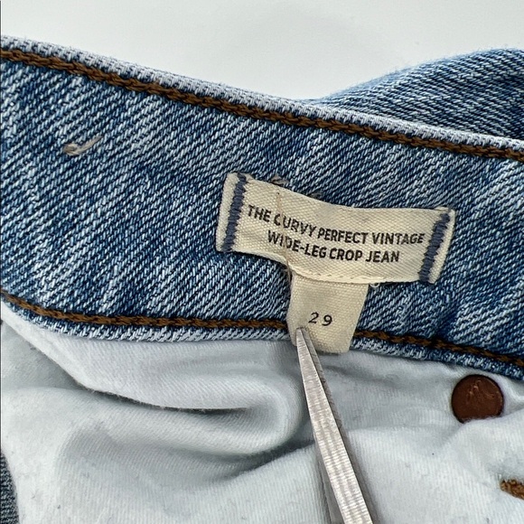 Madewell The Curvy Perfect Vintage Wide-Leg Crop Jean staple capsule raw hem 29 - Picture 6 of 11